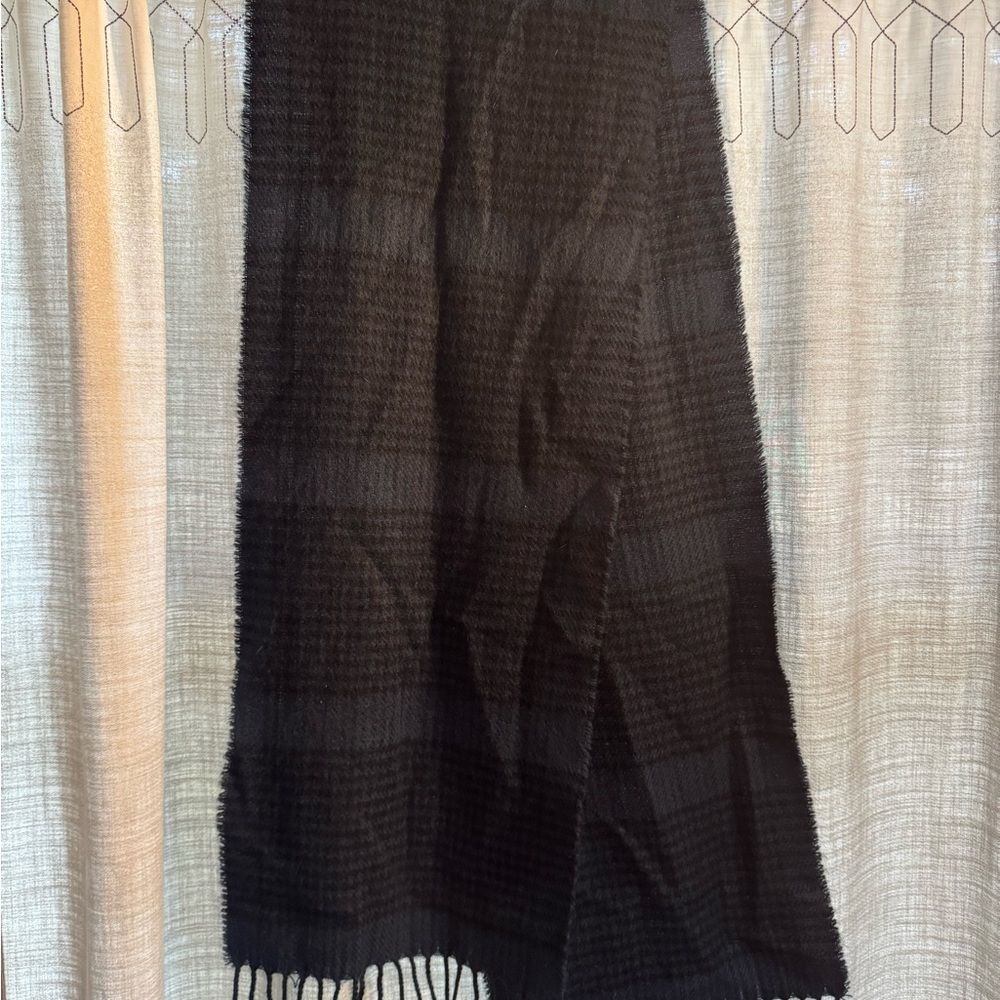 Attention Wool Navy Blue & Black Textured Men’s Scarf